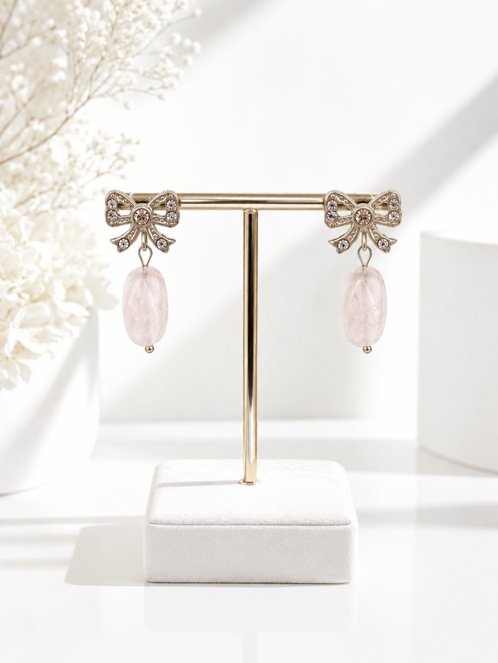 Pendientes Rosé Bow