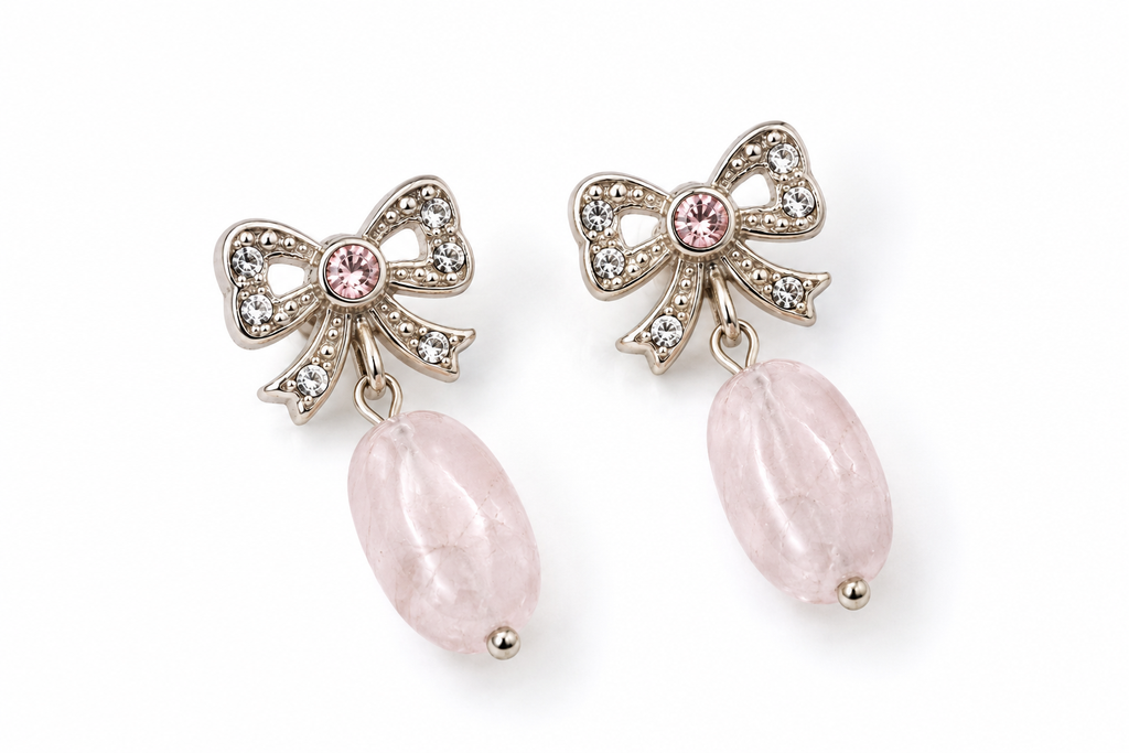 Pendientes Rosé Bow