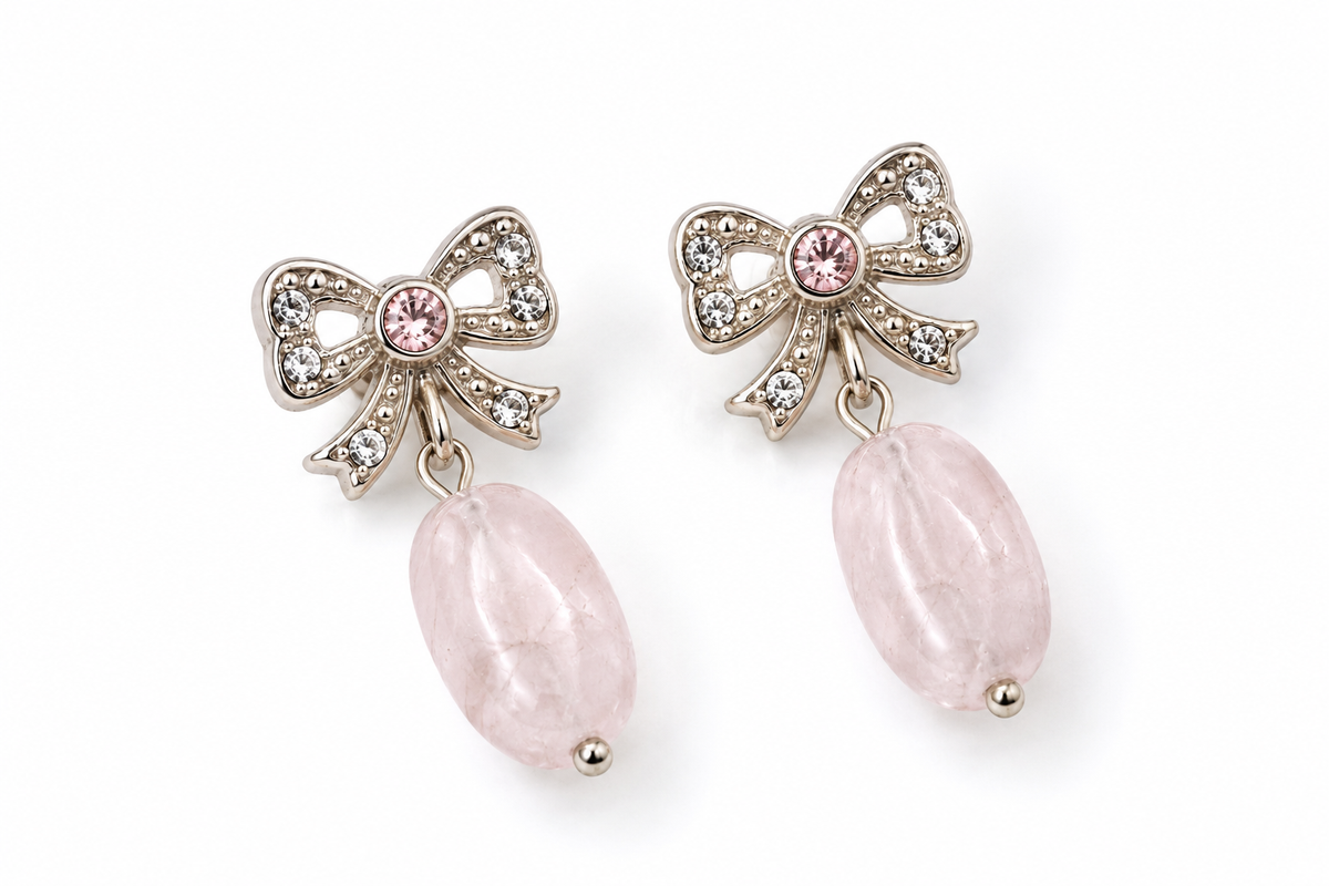 Pendientes Rosé Bow