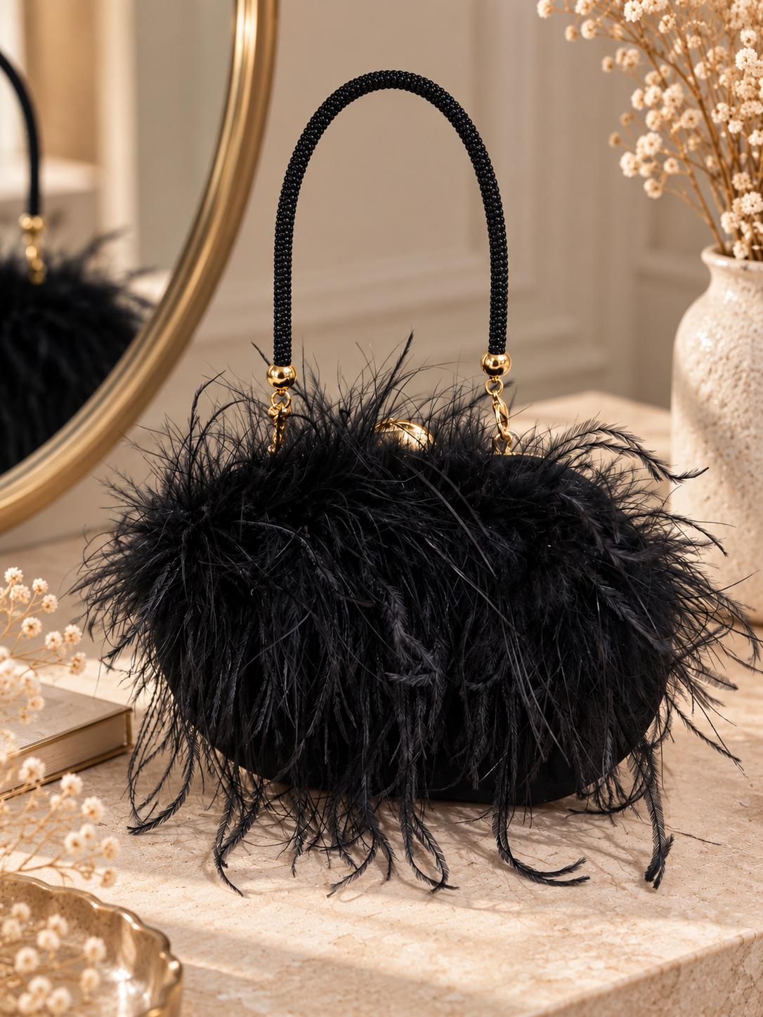 Bolso plumas black