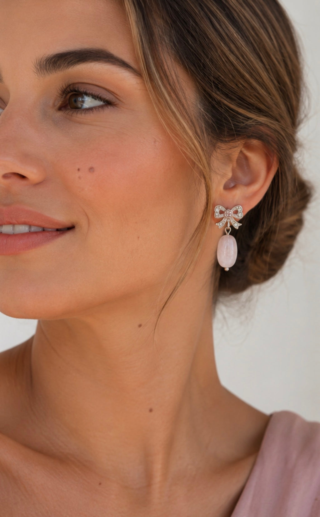 Pendientes Rosé Bow