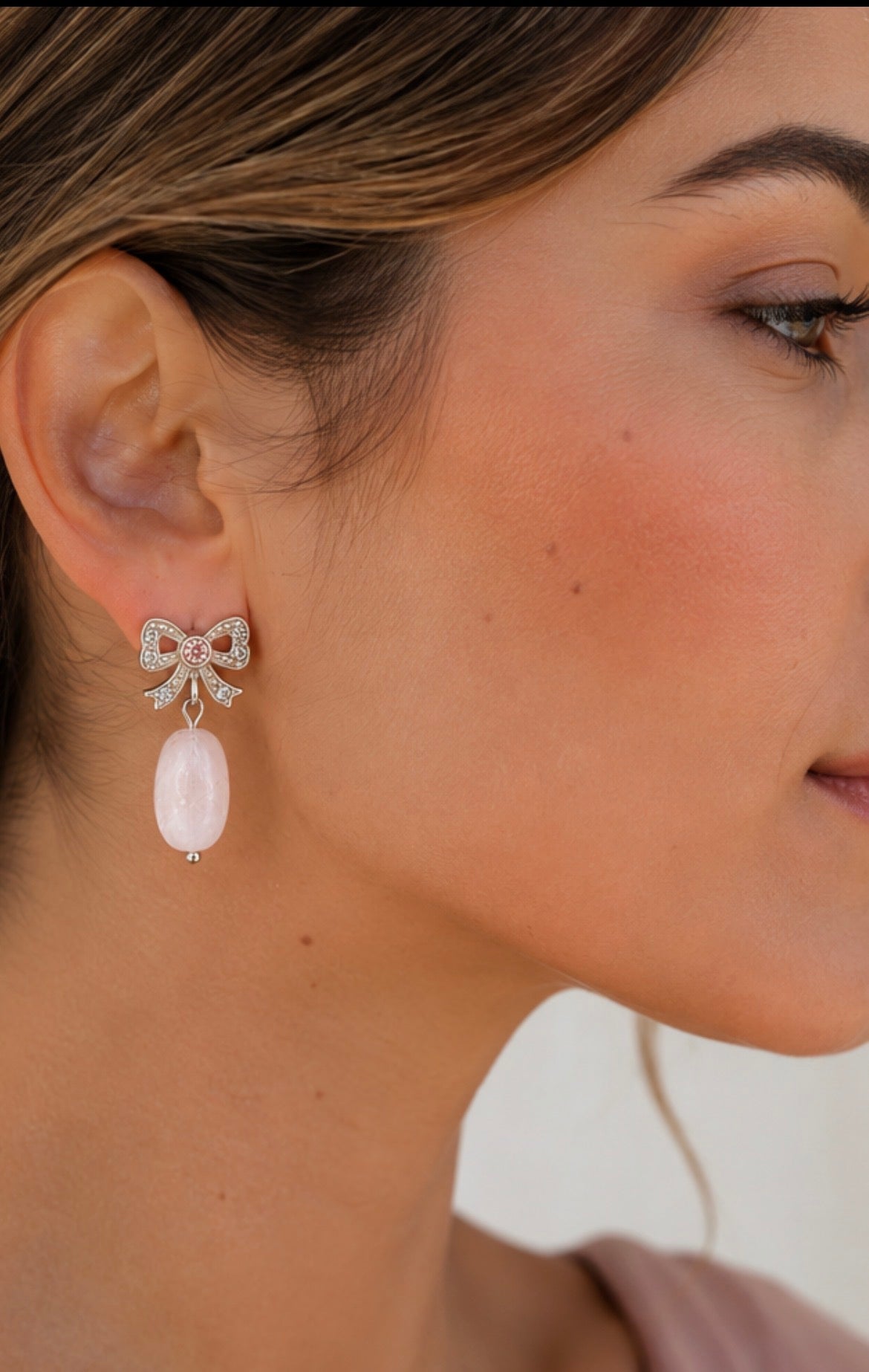 Pendientes Rosé Bow