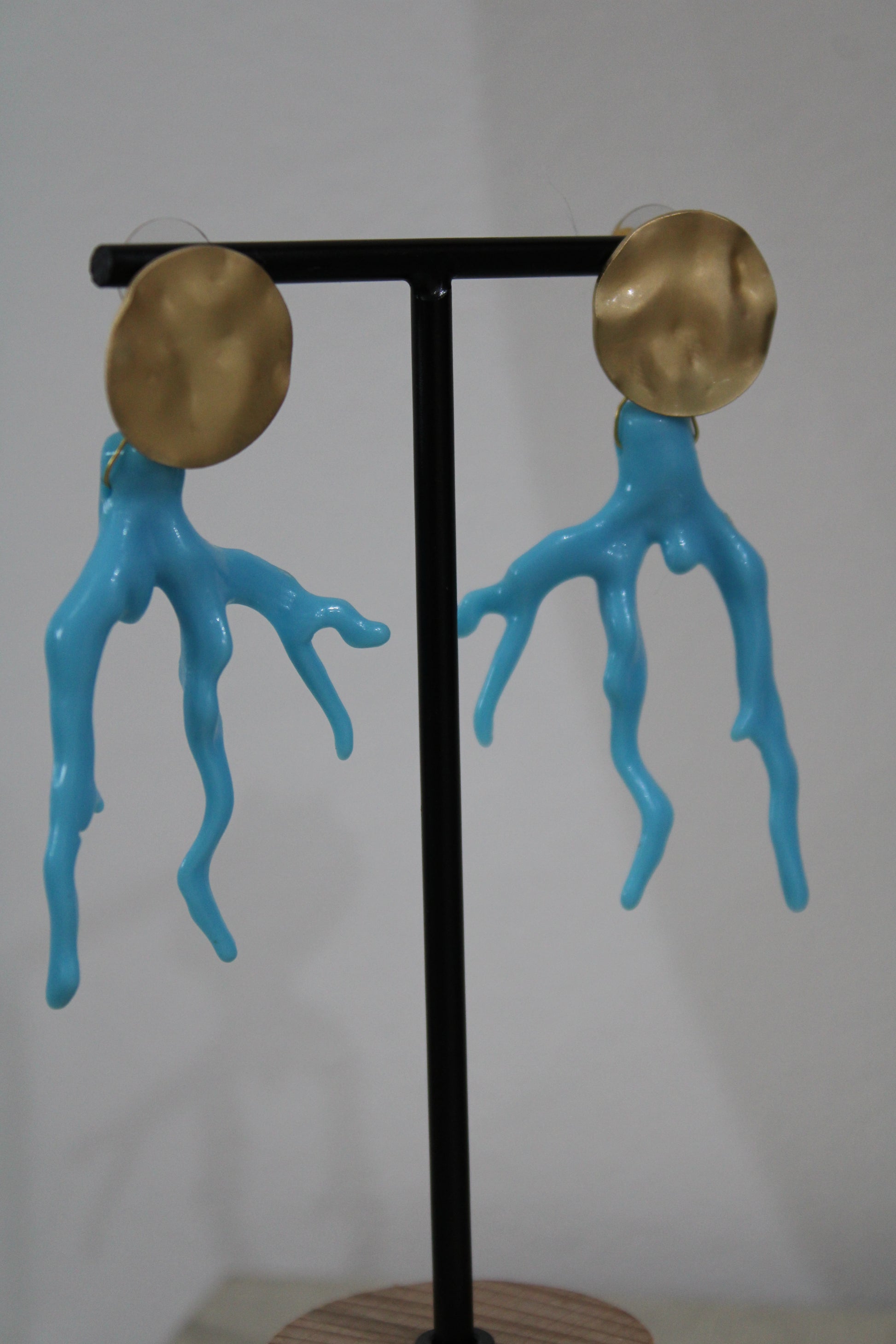 Pendientes coral azul