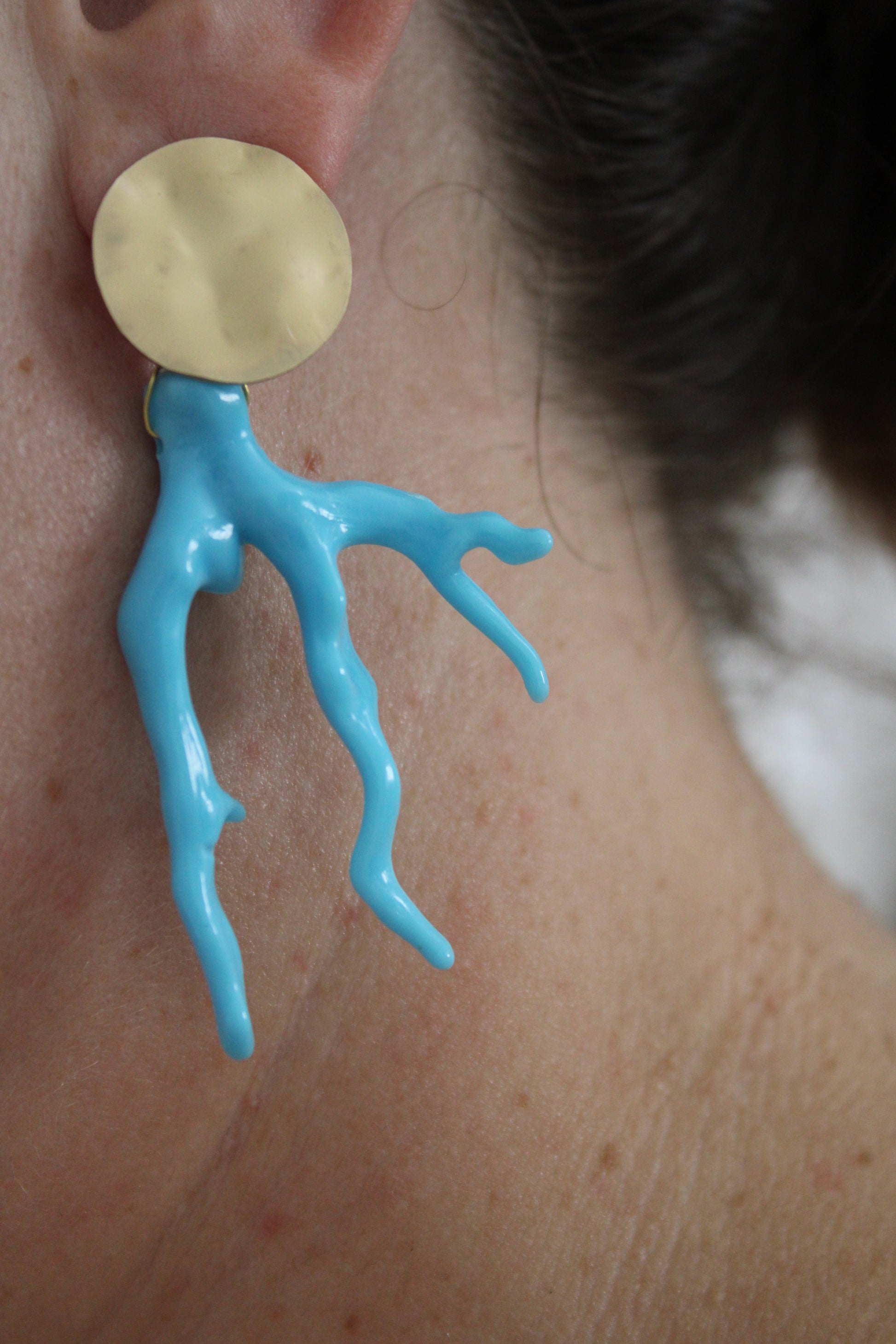 Pendientes coral azul