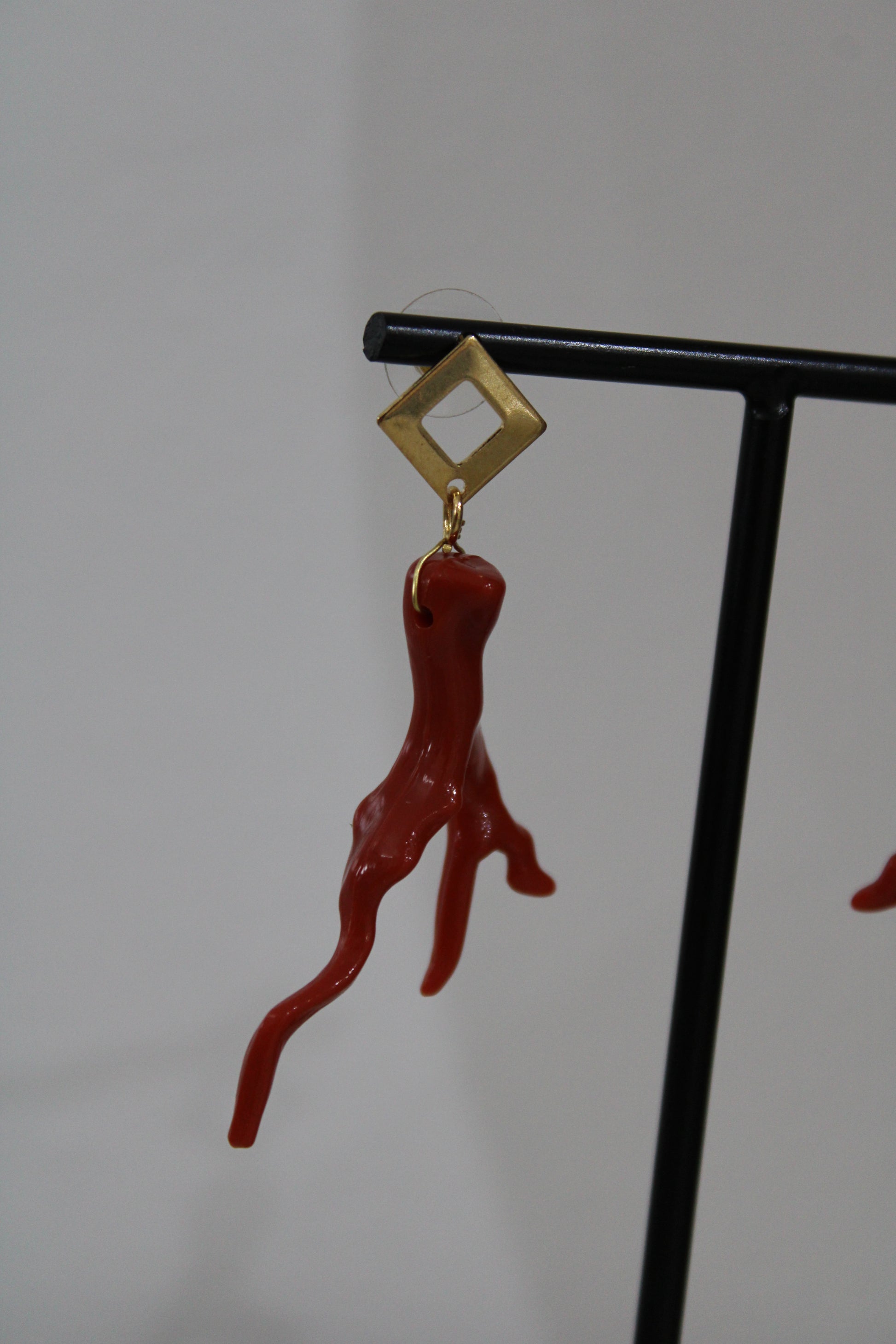 Pendientes coral rojo