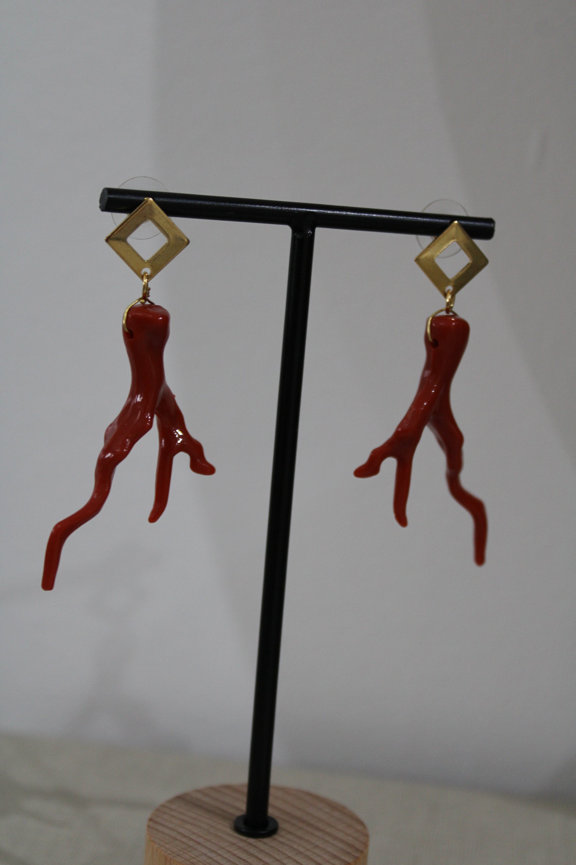 Pendientes coral rojo